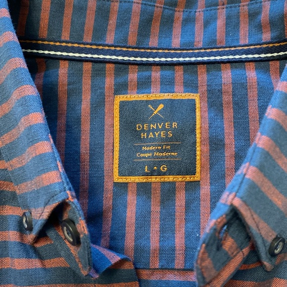 Denver Hayes modern fit button shirt sz L - Picture 4 of 5